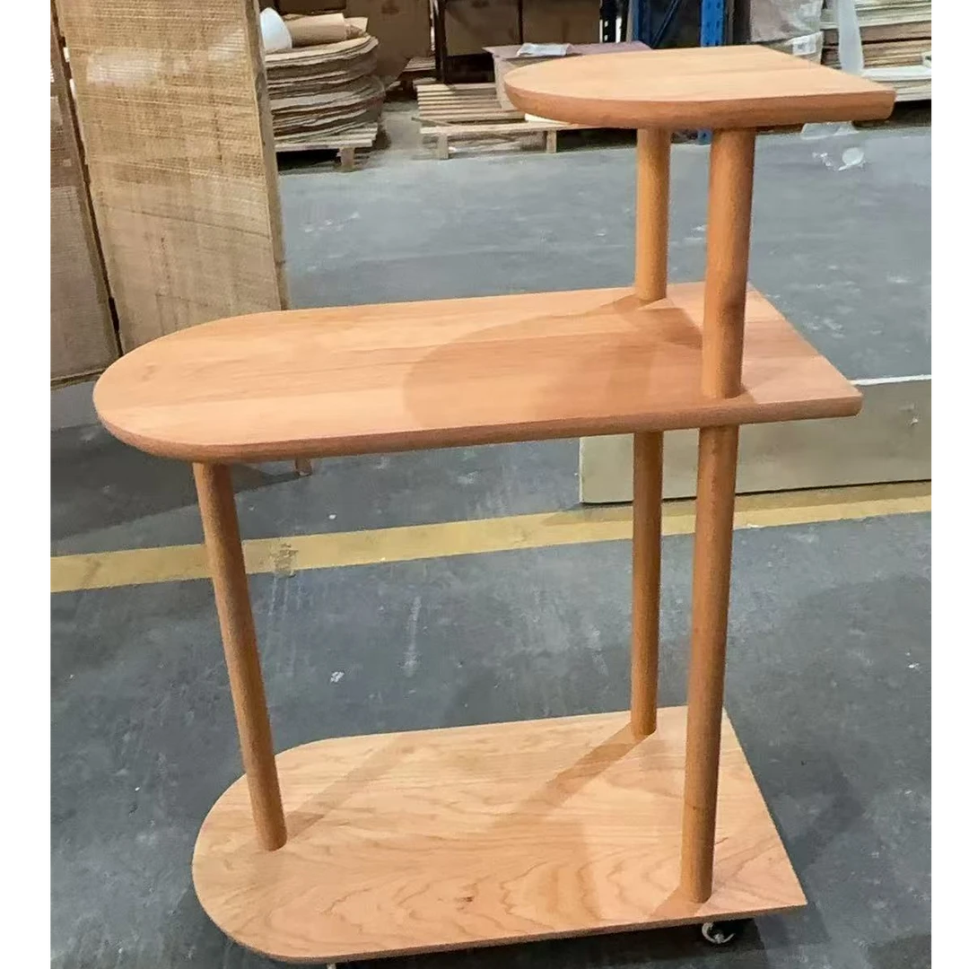 掬涵实木零食车鞋架万向轮