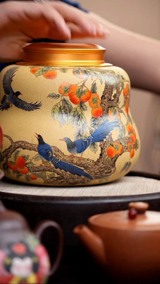 茶壶紫砂黄金段葫芦茶叶罐