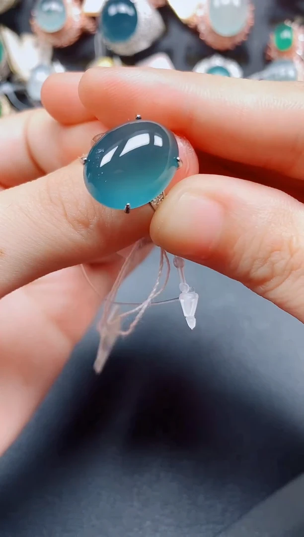 银S925镶嵌戒指翡翠翡翠