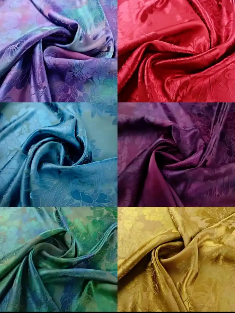 满溢古着真丝桑蚕丝香云纱专用链接3秋冬紫色蓝色印花渐变布料