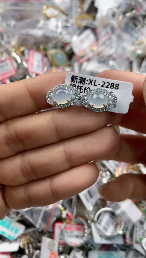 银S925镶嵌戒指翡翠888---7