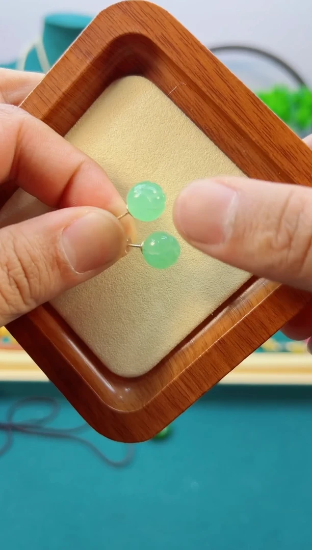 翡翠银S925镶嵌耳饰E129