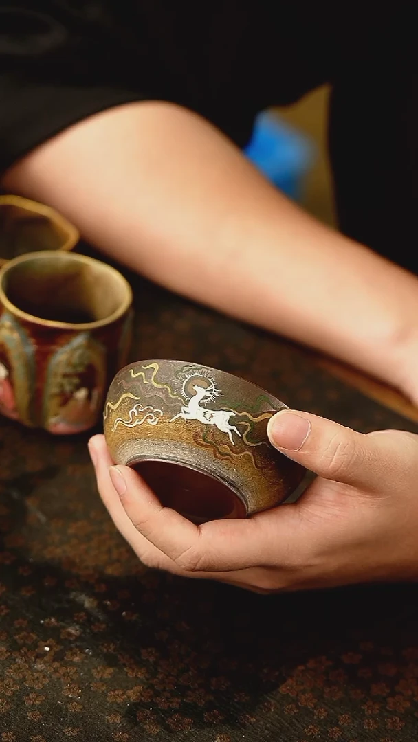 茶杯紫砂小**乐100号紫砂柴烧