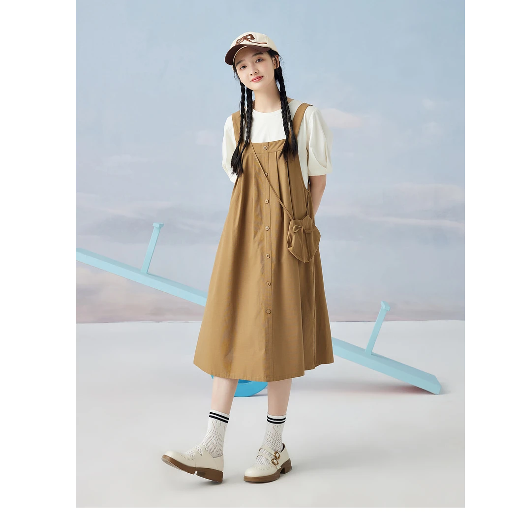 紫涵背带裙套装森系宽松连衣裙简约Z4Z04AS253