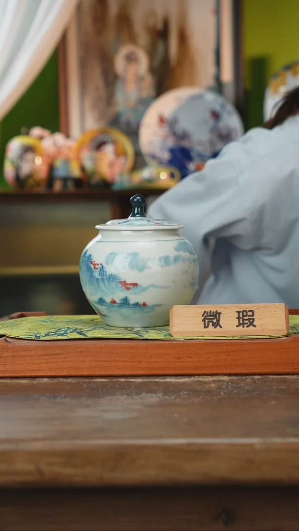 摆件景德镇釉下手绘陶瓷茶具，咖啡杯