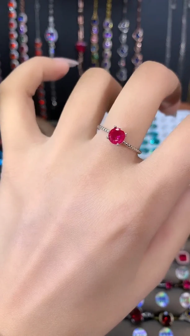 未镶嵌戒指红宝石6银色