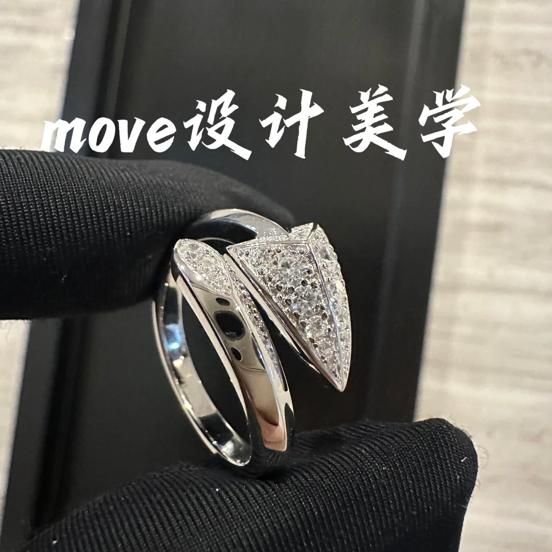 925银合成锆石戒指 【金字塔】铲子轻奢气质活口