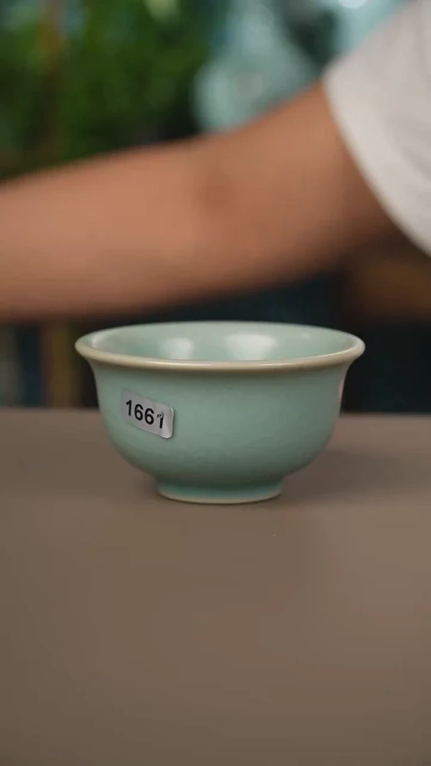 仿古厚胎压手杯微暇