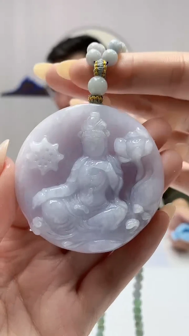 【闪购商品】定制翡翠未镶嵌5152DD-毛货挂件观音73