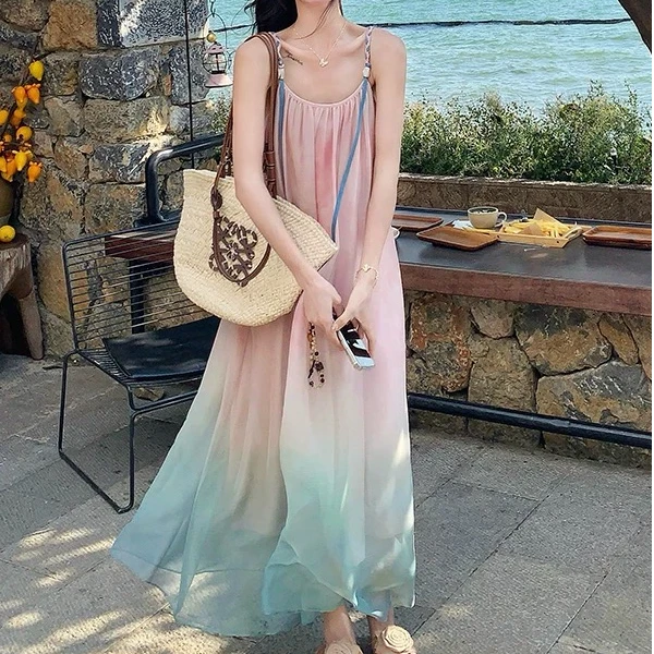 【RRSIFI蓉蓉专属】XS2308高级感法式气质波点挂脖V领连衣裙女