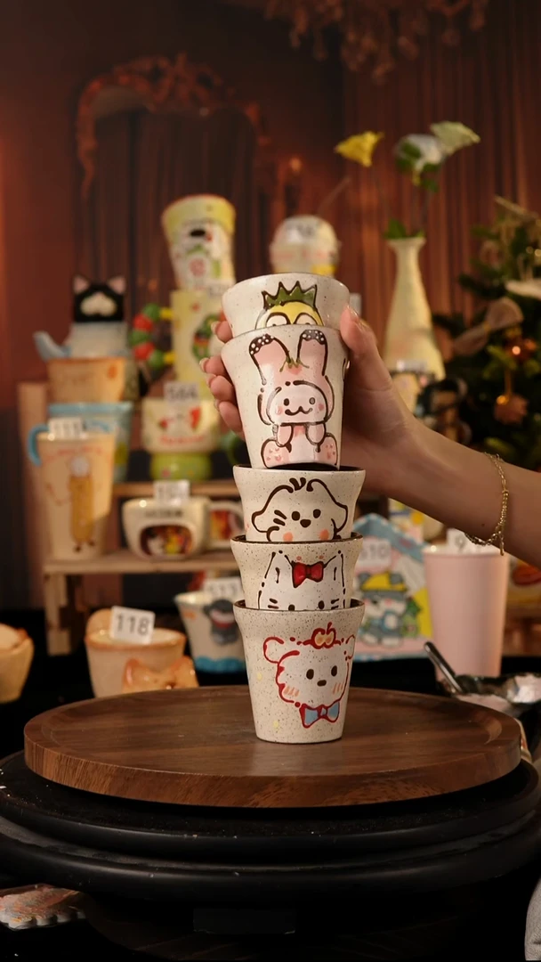 景德镇纯手工陶瓷/一套五个