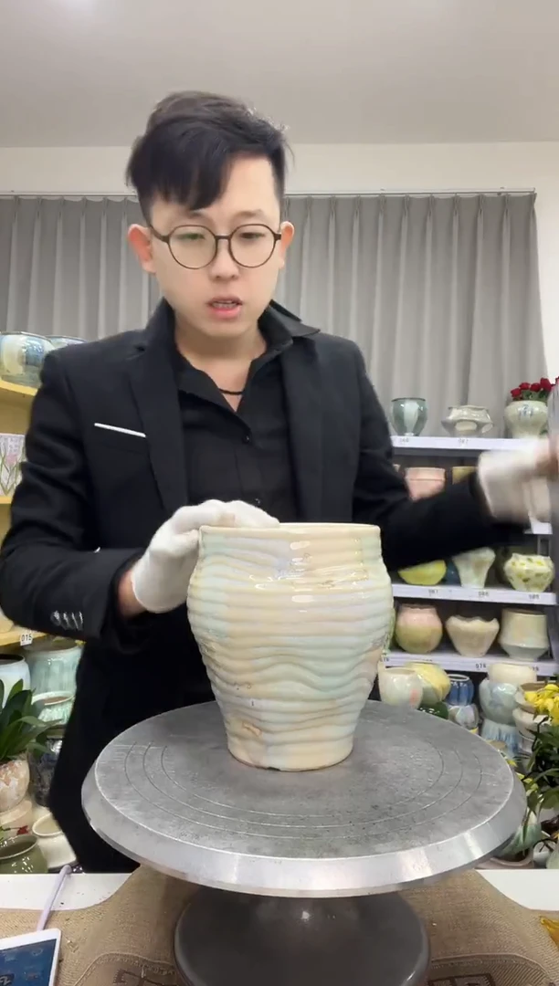 【微瑕 缺釉】【【12.30】花盆链接 高：16  口：12