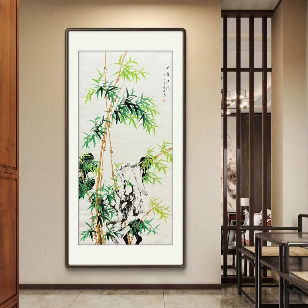 手绘四尺《竹韵清风》书画作品玄关餐厅书房茶室客厅挂画文玩探宝