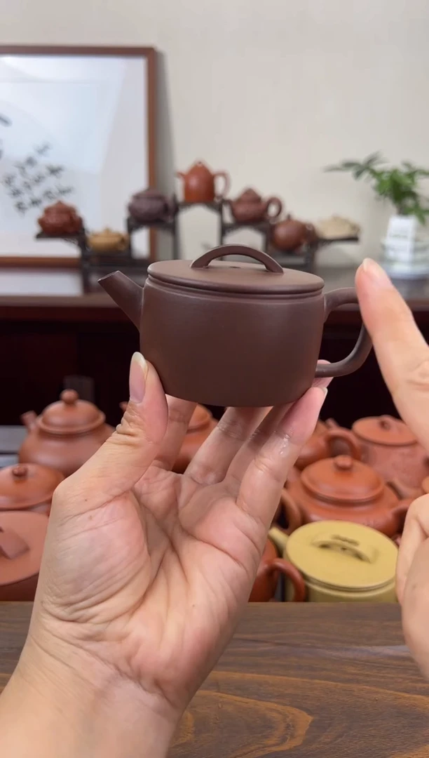 茶杯紫砂紫泥一片瓦壶100CC