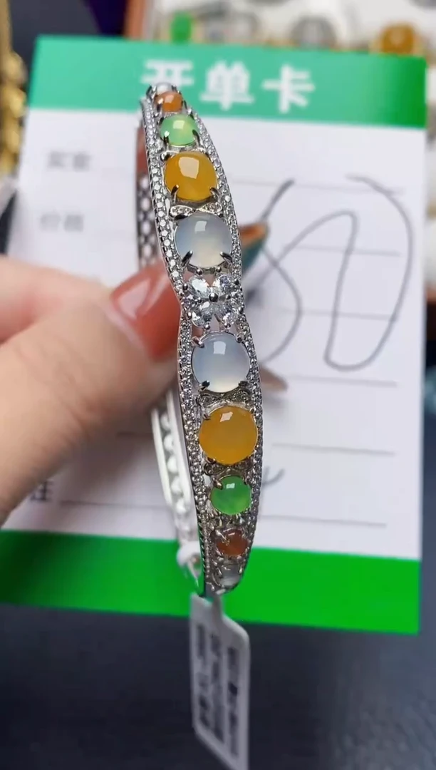 银S925镶嵌戒指翡翠6864