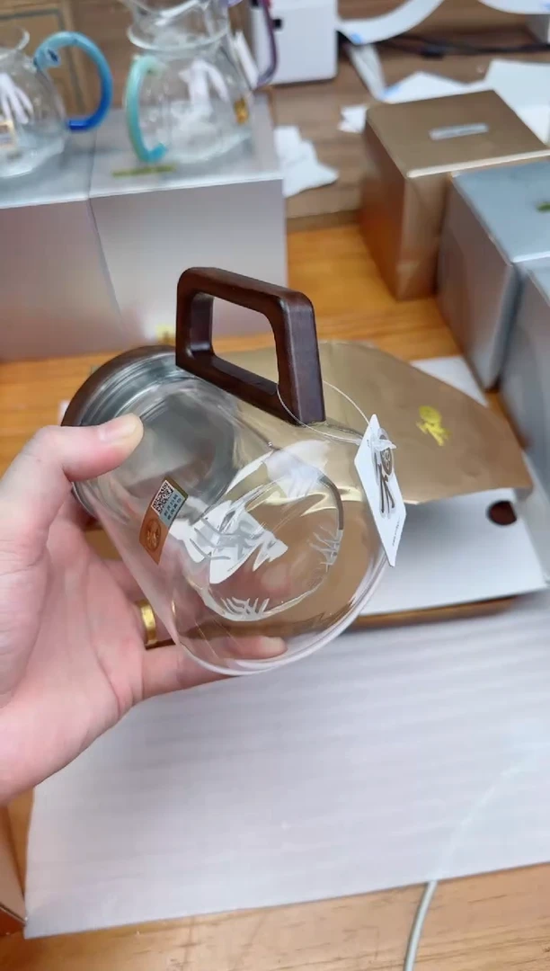 禾器粉金标木笙杯透明