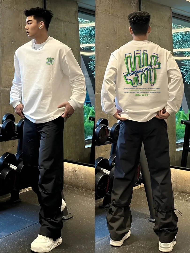 【重磅纯棉】cleanfit美式长袖T恤休闲百搭秋冬必备打底情侣宽松ins