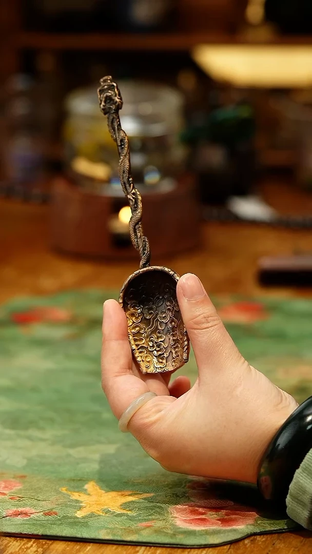 【闪购商品】云龙茶勺/茶匙/古铜