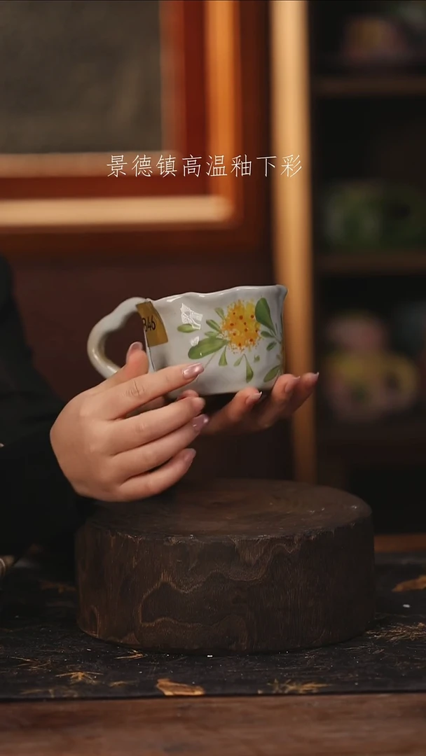 陶瓷景德镇高温釉下手绘陶瓷@L346@