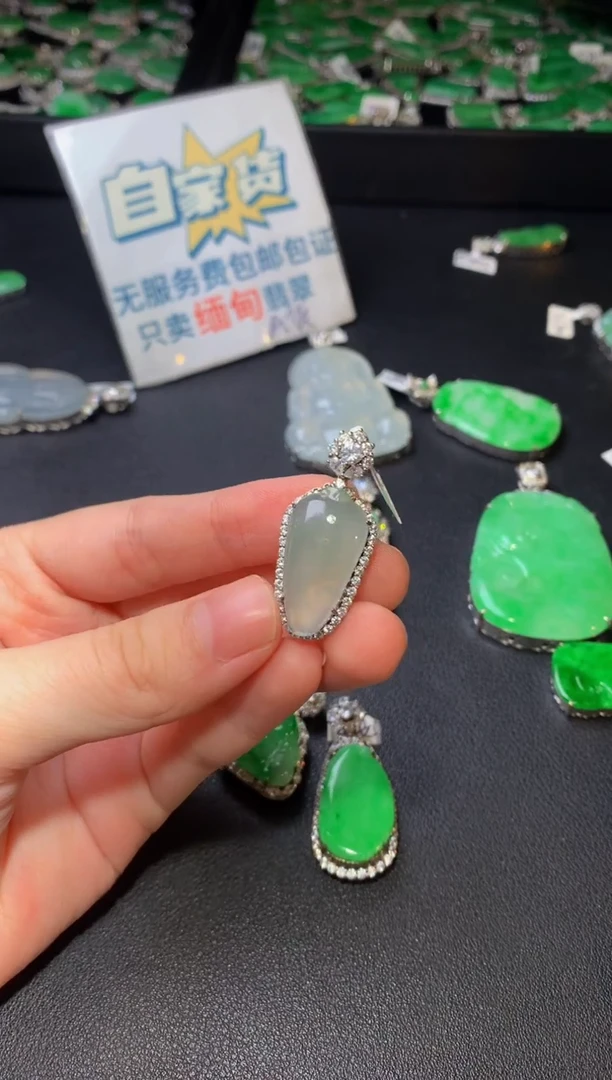 颈饰银S925镶嵌翡翠翡翠