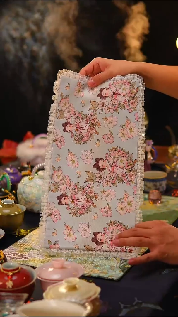 059 茶席茶席40x20cm桃花女孩