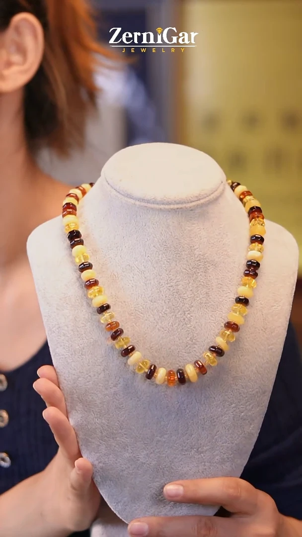 裸石琥珀未镶嵌天然琥珀项链