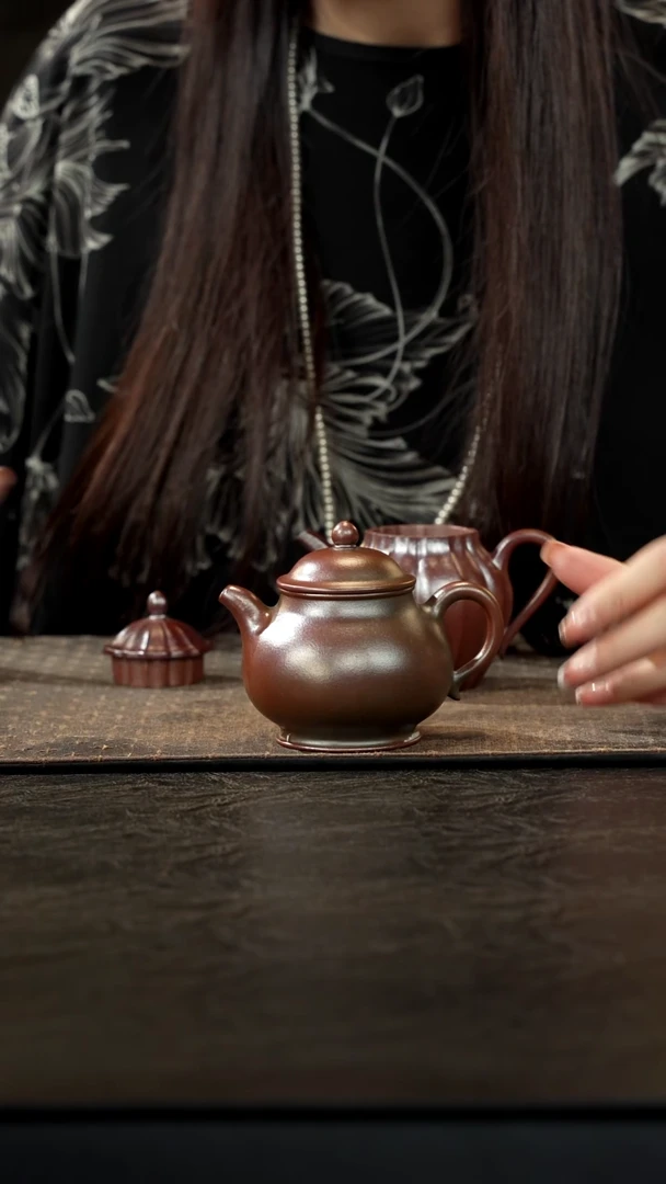 茶壶紫砂橙*啊老紫泥潘壶170cc