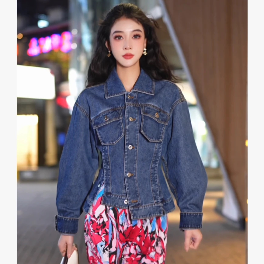 AMASS/阿玛施秋冬新款复古休闲丹宁风短款造型牛仔女5400759