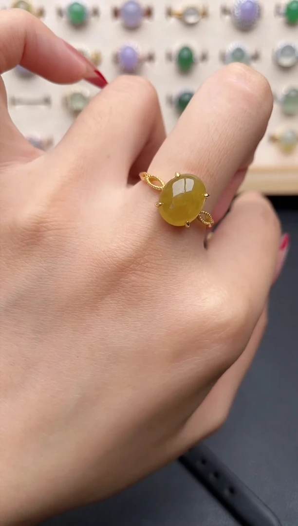 【闪购商品】翡翠戒指银S925镶嵌一物一证一礼盒