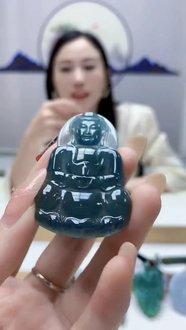 未镶嵌定制翡翠4852DD-毛货挂件观音9