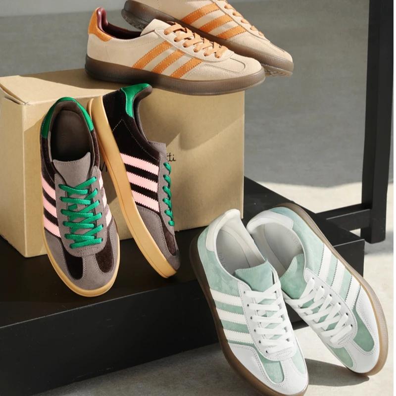 SIS PENG  复古德训鞋女2025年新款真皮平底运动休闲鞋板鞋