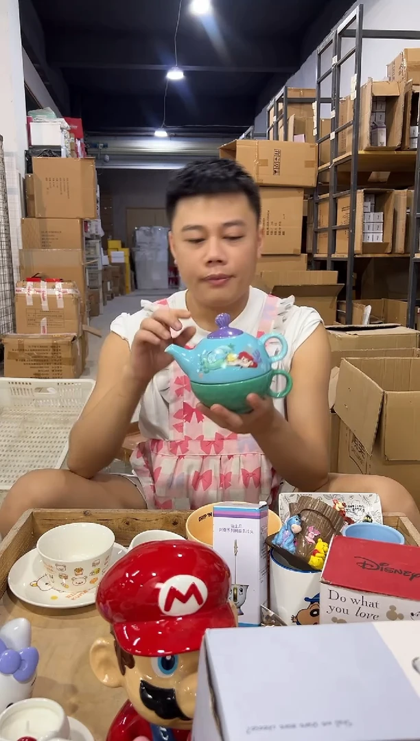 瓷片陶瓷美人鱼子母壶