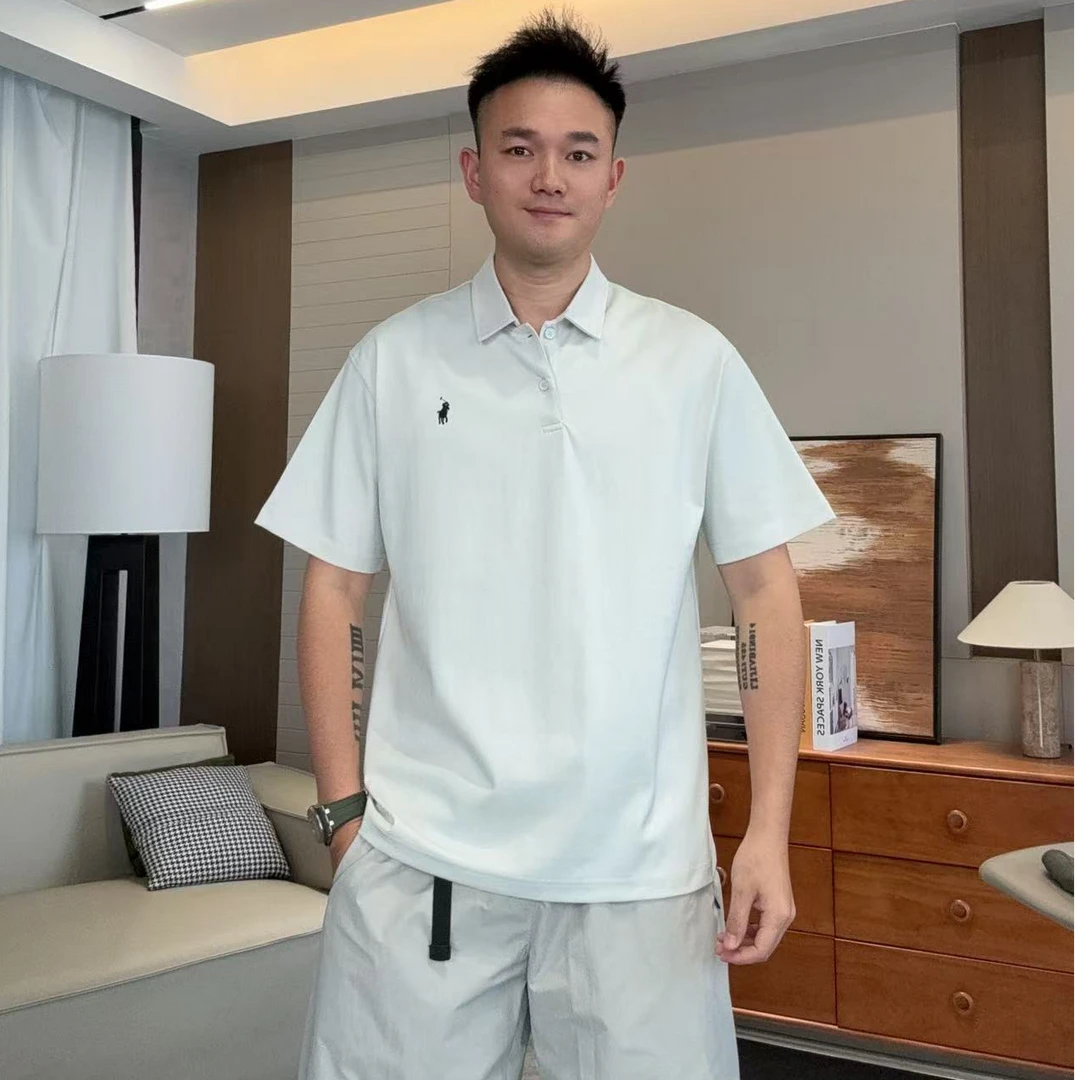 夏季男士刺绣百搭宽松短袖Polo衫X2336
