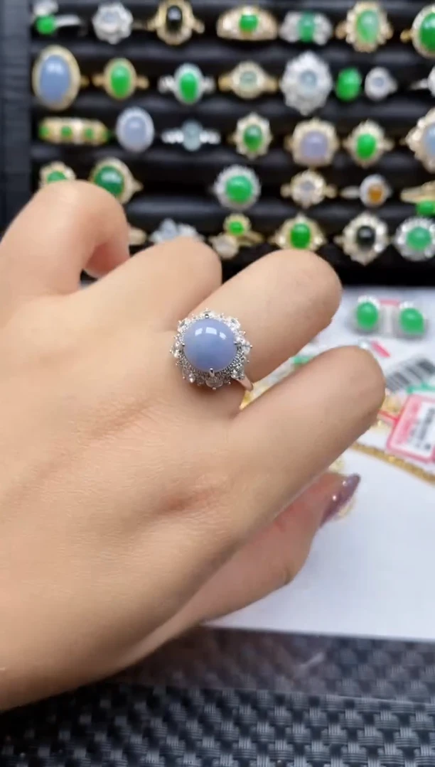 银S925镶嵌戒指翡翠489