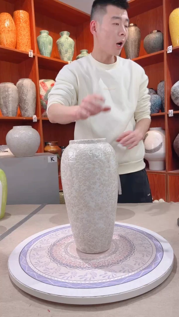 【闪购商品】瓶茶白 大号 陶瓷花瓶 无花