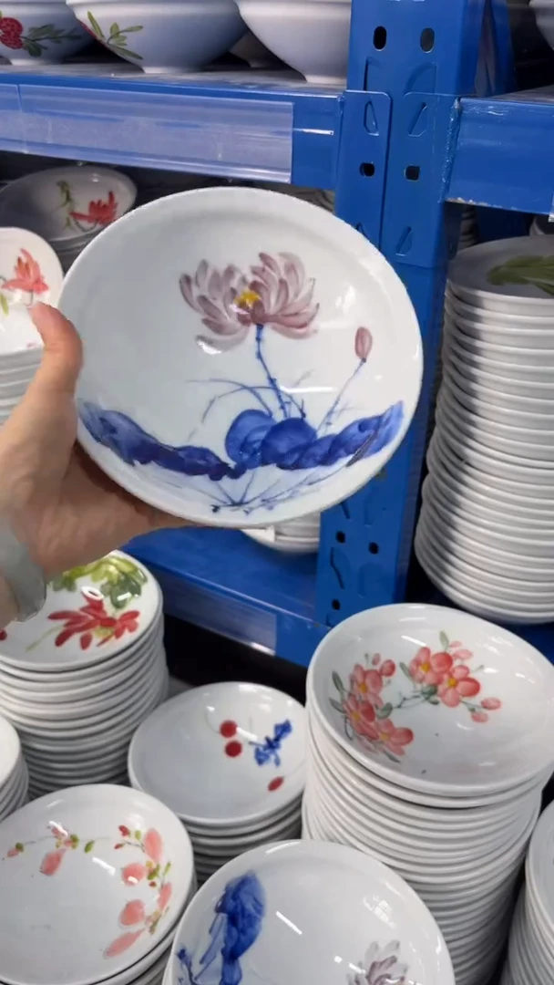 景德镇手绘釉中彩（食品级）大斗笠碗