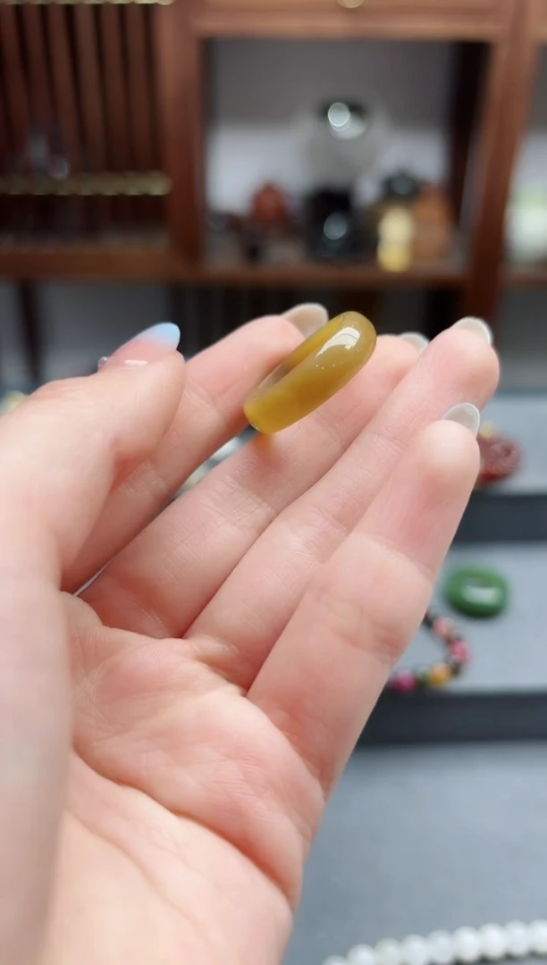 【闪购商品】和田玉指环未镶嵌糖料指环16-17 BDD