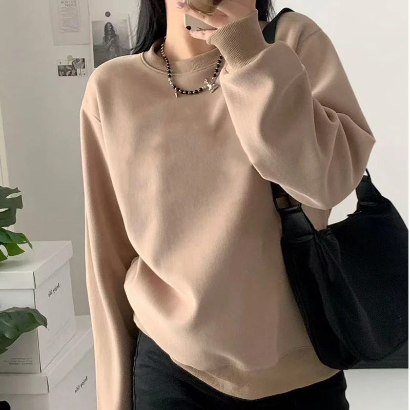 宝丫轻奢  女式时髦休闲圆领套头卫衣上衣K156