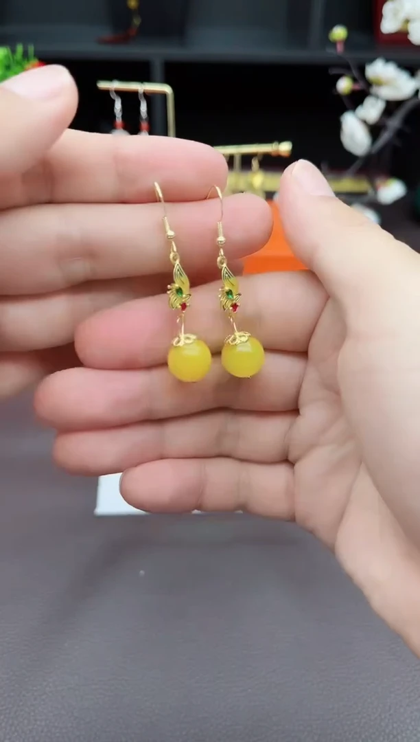 玛瑙/玉髓耳饰银S925镶嵌318000