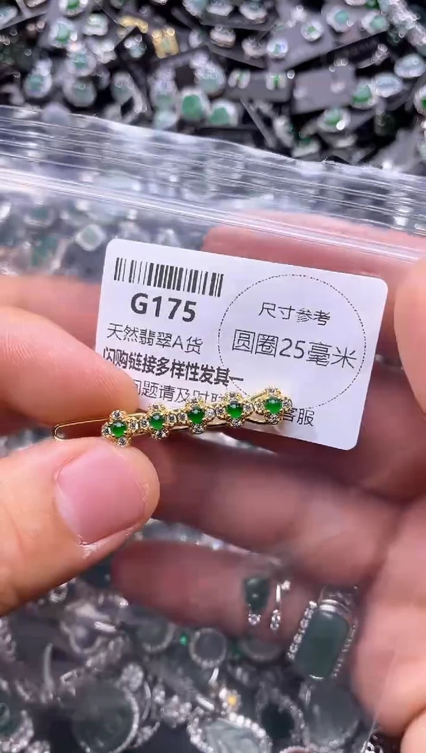 翡翠未镶嵌颈饰G175发夹