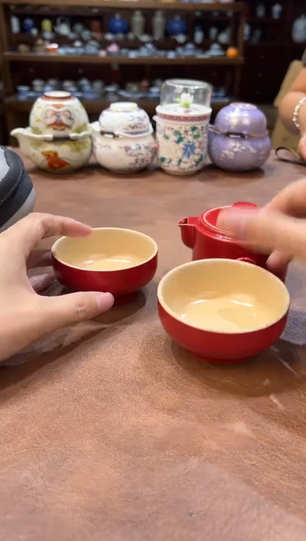 真的很便宜超好看会开片的旅行茶具