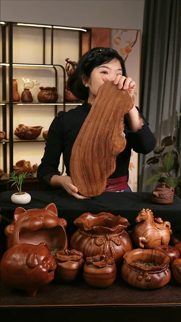 木香樟木手工底座6093