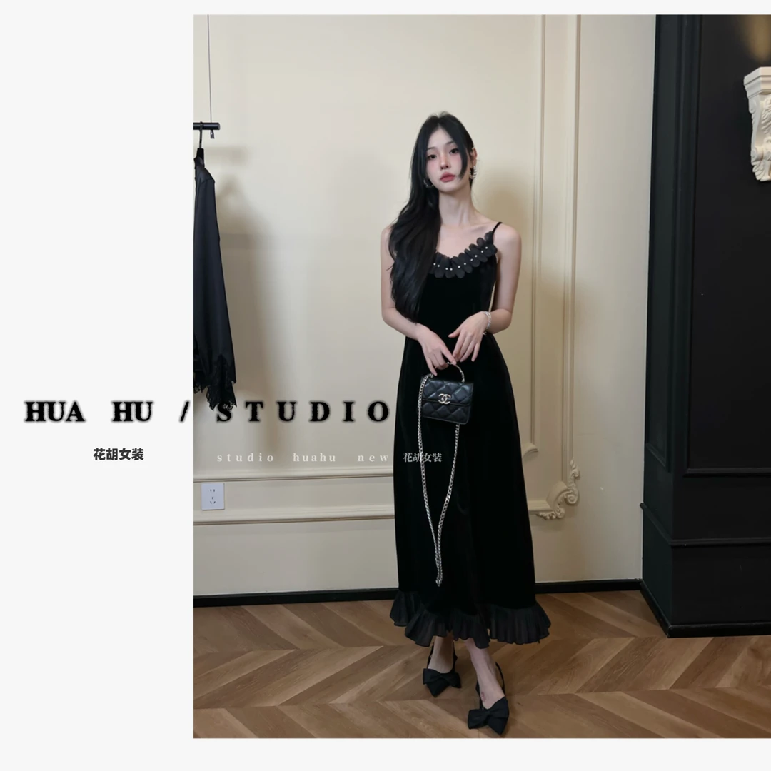 【花之舞】集合店｜定制｜手工钉珠A字连衣裙 年会连衣裙