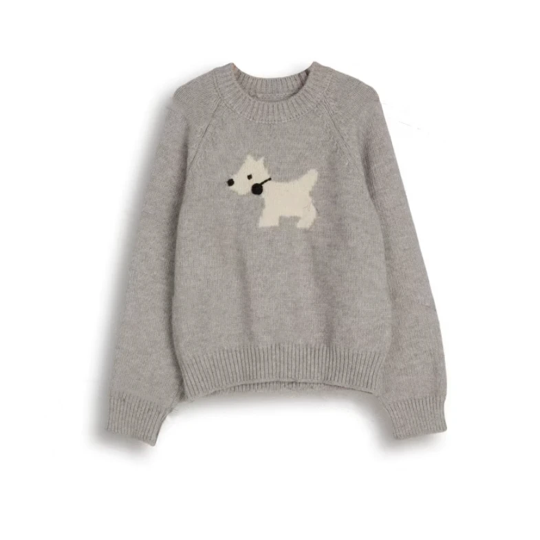 B 门店4&09！小狗毛衣」减龄百搭圆领长袖秋冬内搭针织衫女 T4850
