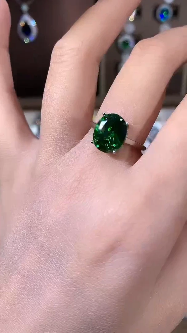 无925银莎弗莱绿色戒指911