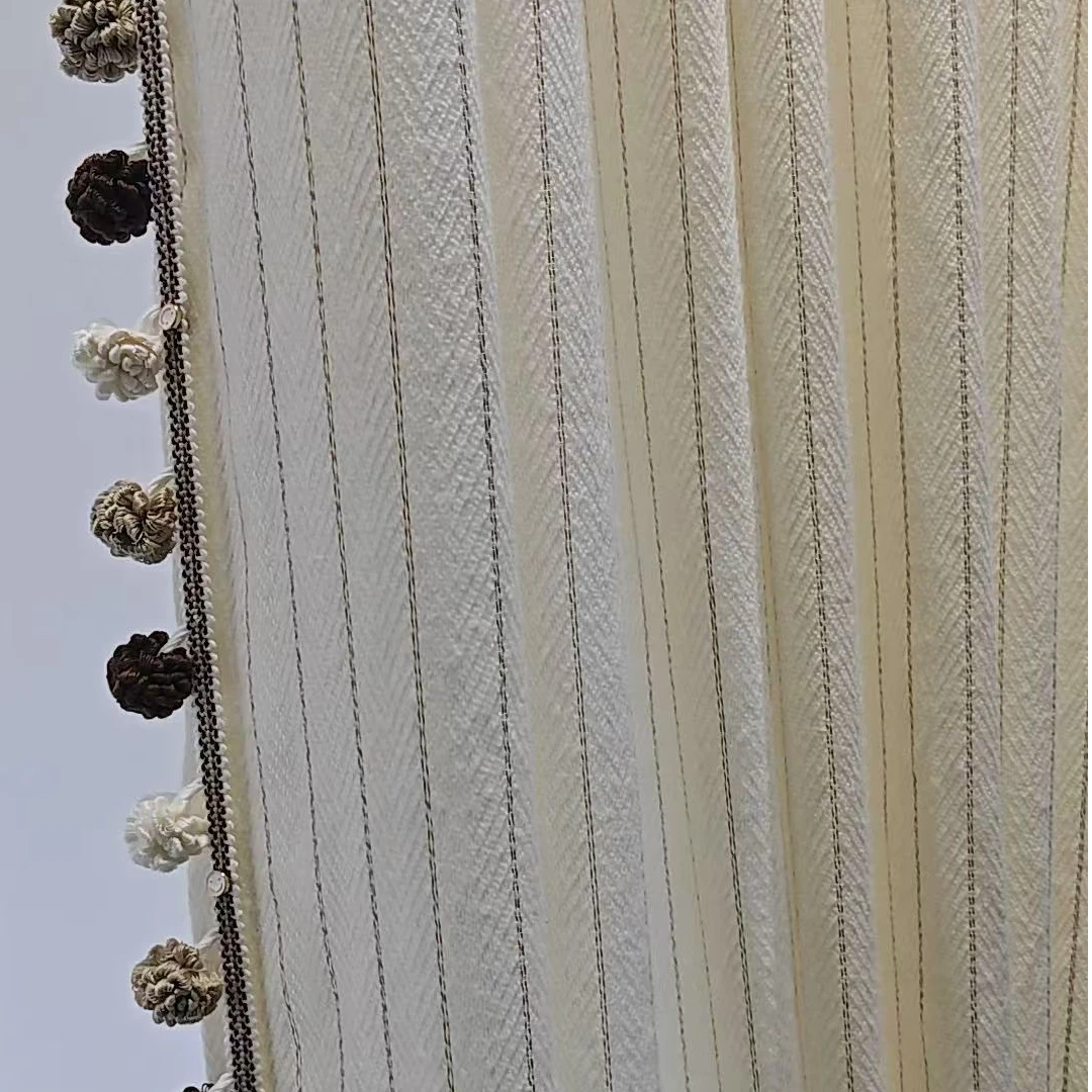 【竖条羊毛纱】高奢高级感透光不透人客厅卧室餐厅纱帘