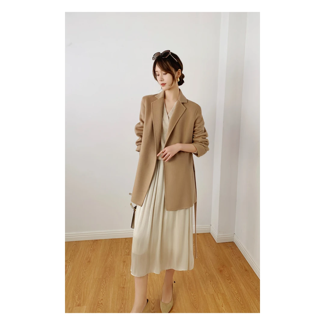 65号【年中狂欢】不退换！ 桑蚕丝羊绒 高端手工双面呢大衣DY1060063