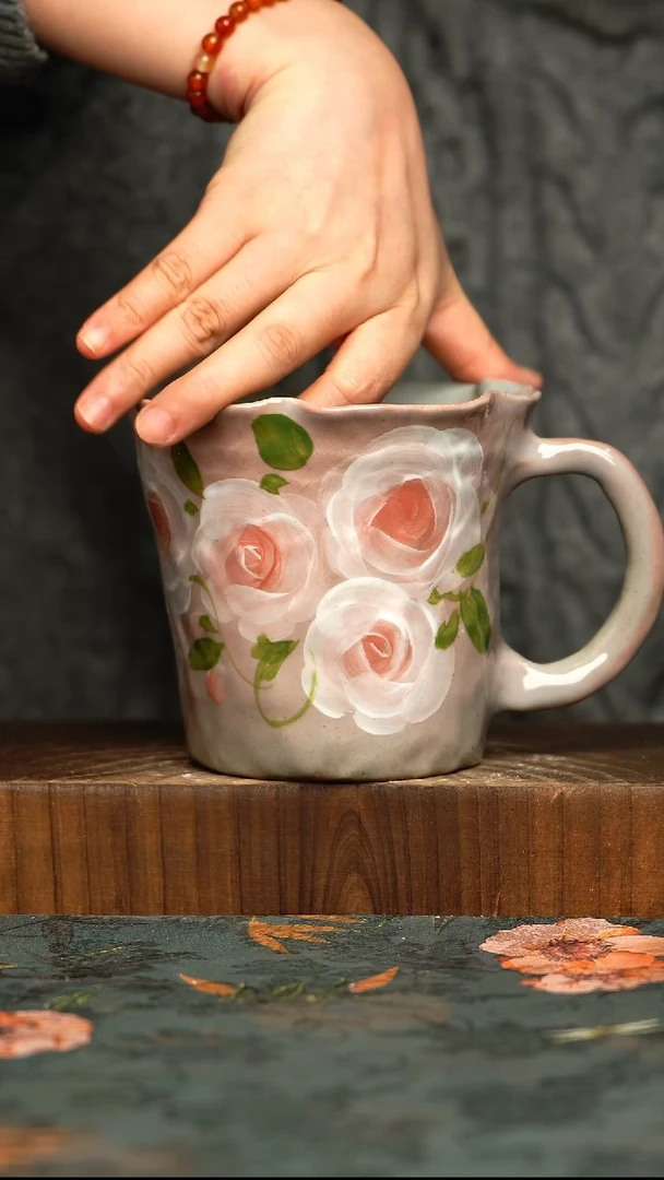 杯釉下彩手工手绘同款陶器