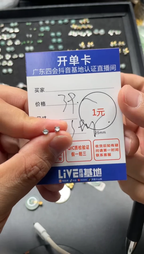颈饰未镶嵌翡翠耳钉