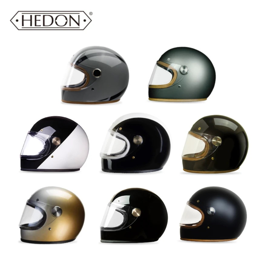 hedon复古全盔巡航踏板冬季保暖摩托车机车头盔正品推荐男款女款